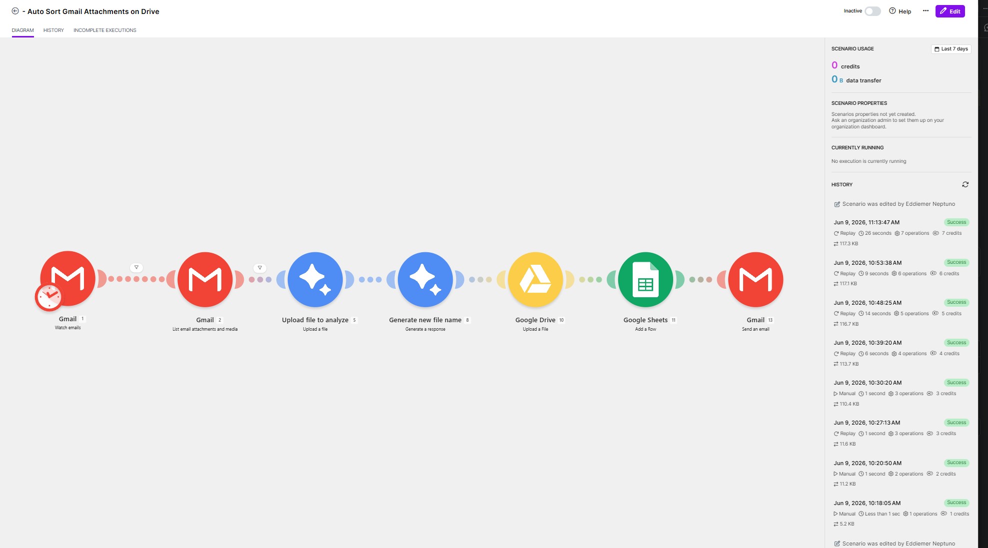 AI-Powered Gmail Attachment Sorting screenshot
